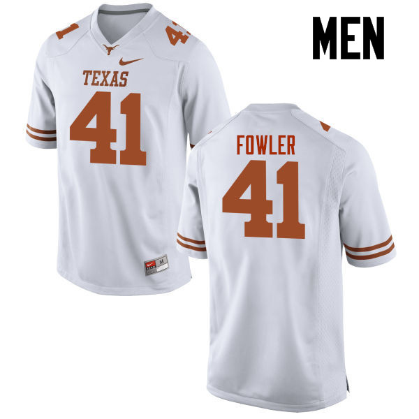 Men #41 Erick Fowler Texas Longhorns College Football Jerseys-White